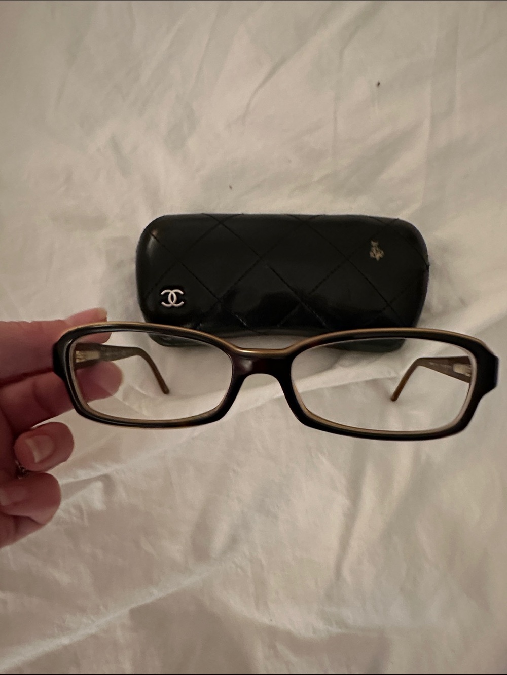 CHANEL Brown & Tan Rectangular Women’s Optical Glasses Frames